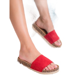 SHELOVET Semišové espadrilky červený 1