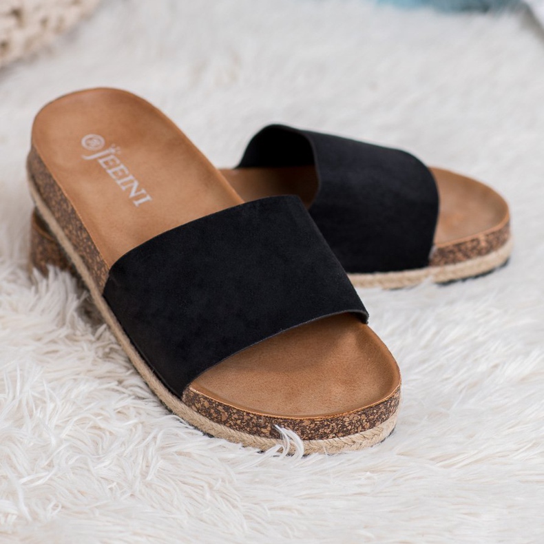 SHELOVET Semišové espadrilky černý 1