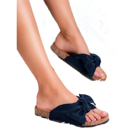 Super Me Módní černé pantofle černý 1