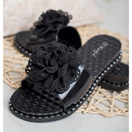 Kayla Černé gumové pantofle černý 2