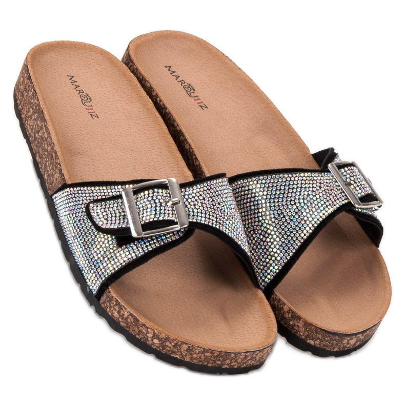 Marquiz Lesklé pantofle se sponou černá 1