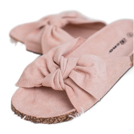 Bona Semišové pantofle s mašlí růžový 1