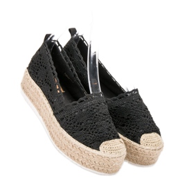 SHELOVET Krajkové espadrilky černý 1