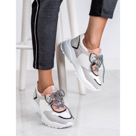 SHELOVET Módní tenisky růžový šedá 2