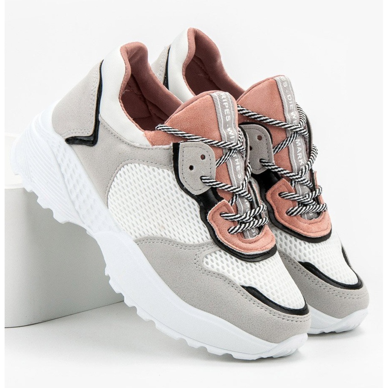 SHELOVET Módní tenisky růžový šedá 1