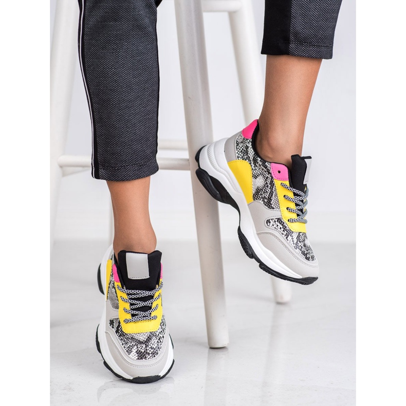 SHELOVET Barevné tenisky Snake Print vícebarevný 2