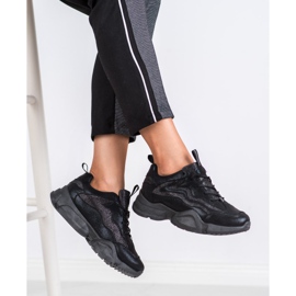 SHELOVET Třpytivé tenisky černý 2