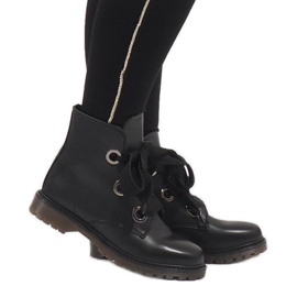 Kayla Shoes Černé šněrovací boty PF276 černý 2