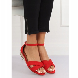 Sandály espadrilky červené 9R121 červené červený 2