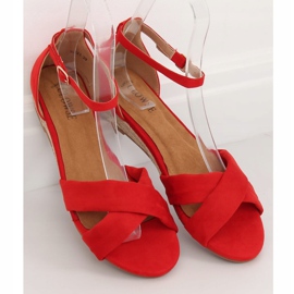 Sandály espadrilky červené 9R121 červené červený 1