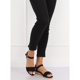 Černé sandály espadrilles 9R73 Black černý 1