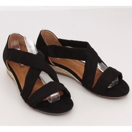 Černé sandály espadrilles 9R72 Black černý 1
