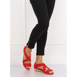 Sandály espadrilky červené 9R72 červené červený 2