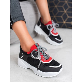 SHELOVET Módní černé tenisky černý vícebarevný 2