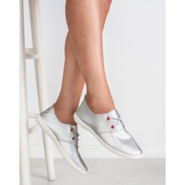 SHELOVET Stříbrné tenisky šedá 2