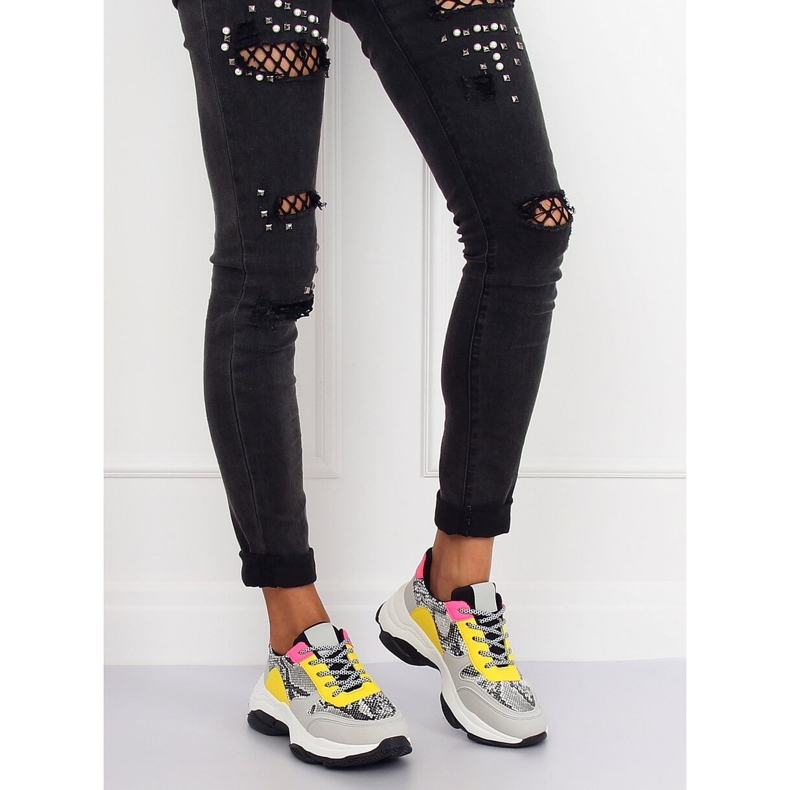 Šedá sportovní obuv BL169P Hadí kůže vícebarevný 2