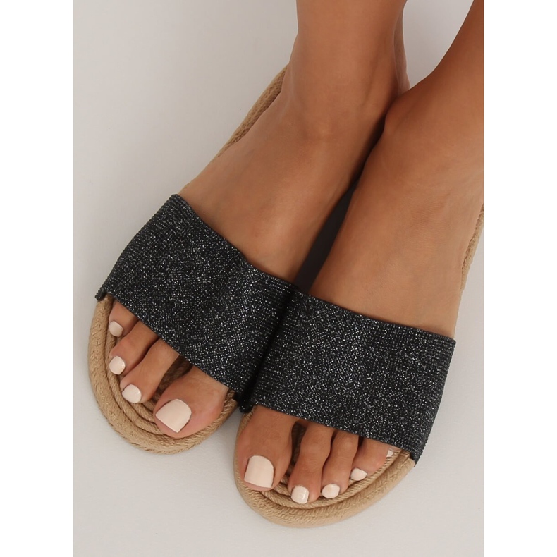 Černé dámské černé pantofle JFF-V182 Black černá 2