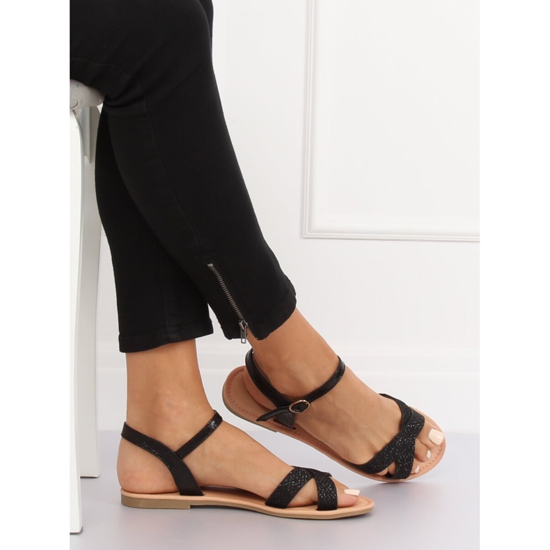 Černé a dámské sandály WL282 Black černý 1