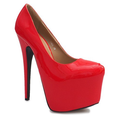 Vysoké lakované kolíky na červené platformě D905 1 Vysoké lakované kolíky na červené platformě D905 1