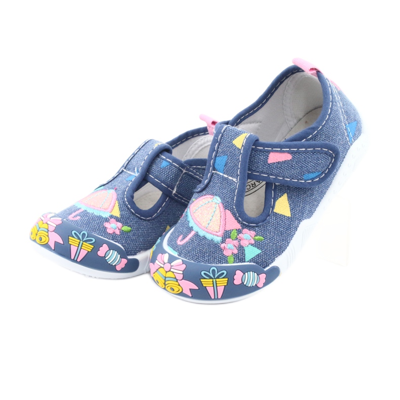 Tenisky American Club kožená vložka TEN30 modrá modrý růžový 3