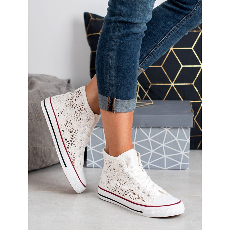 Renda Krajkové tenisky bílý 1