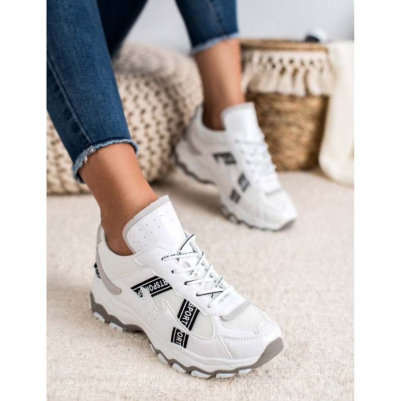 SHELOVET Bílé tenisky bílý šedá 1