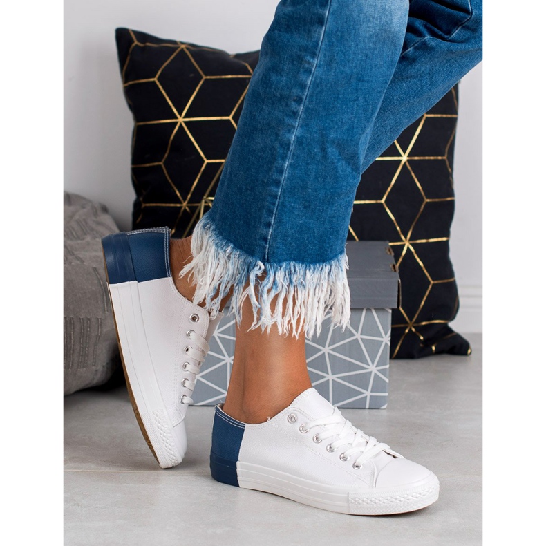 SHELOVET Tenisky s eko kůží bílý 1