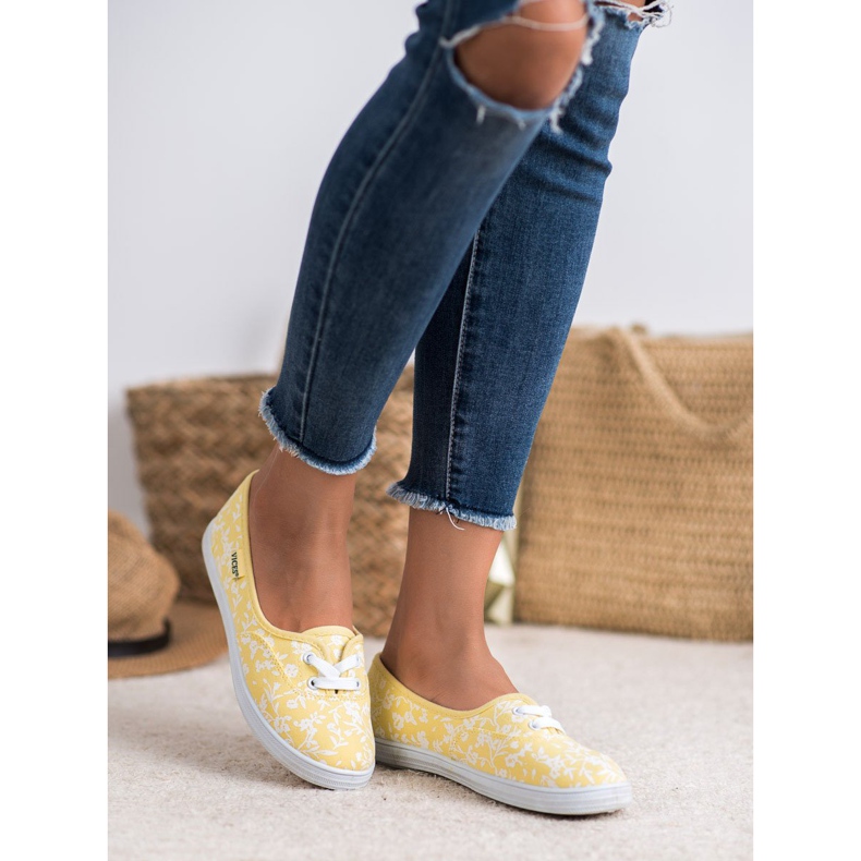 Tenisky se vzorem VICES bílý žluť 2