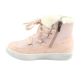 Práškové růžové kozačky Big Star 374080 růžový žlutá 2 Práškové růžové kozačky Big Star 374080 růžový žlutá 2