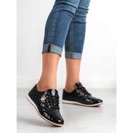Camo Lakované brogues černá 3
