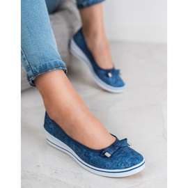 SHELOVET Klínová baletka modrý 1