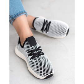 SHELOVET Módní nazouvací boty bílý černý 2