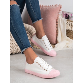 SHELOVET Dvoubarevné tenisky bílý růžový 1