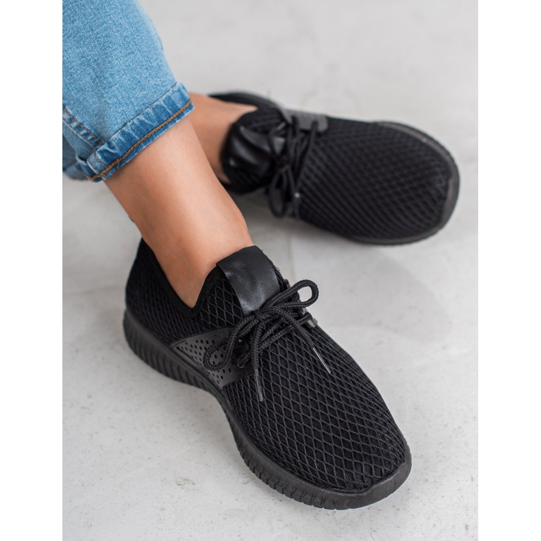 SHELOVET Textilní sportovní obuv černá 1