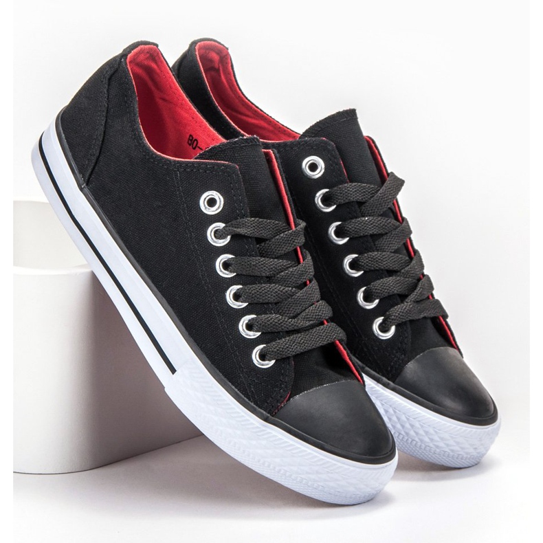 SHELOVET Klasické černé tenisky černý 1