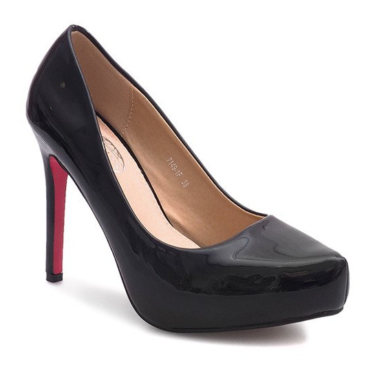 Lakované kolíky na platformě 7149-F černé černý 1