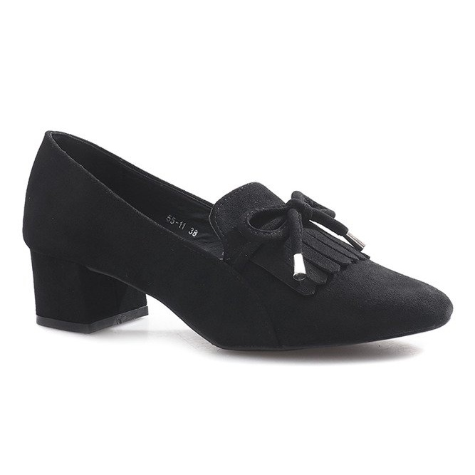 Černé lodičky na pilíři srdce černá 1