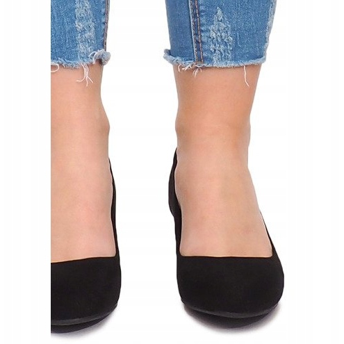 Semišové klínové lodičky MB188-48 černé černá 1