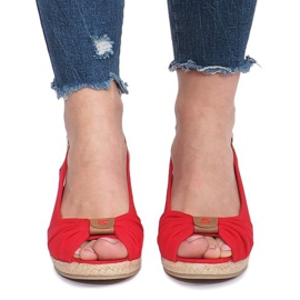 Červené klínové sandály Zopad espadrilles červený 1