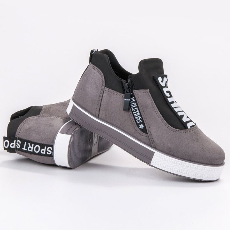 SHELOVET Módní dámské boty černá šedá 1