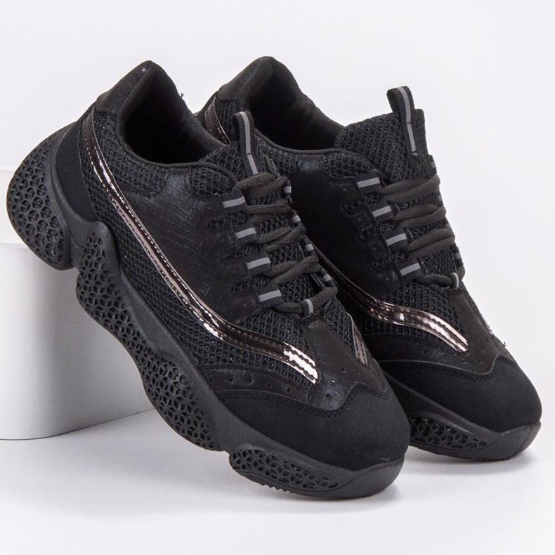 SHELOVET Módní sportovní obuv černá 1