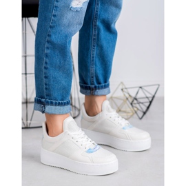 Ideal Shoes Tenisky se třpytkami bílý 2