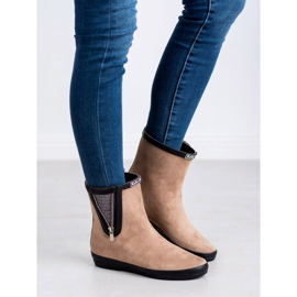 Kylie Semišové galoše s ozdobným zipem béžový 1