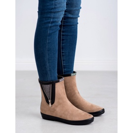 Kylie Semišové galoše s ozdobným zipem béžový 2