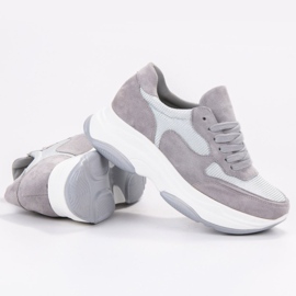 Ideal Shoes Světle šedé tenisky šedá 1