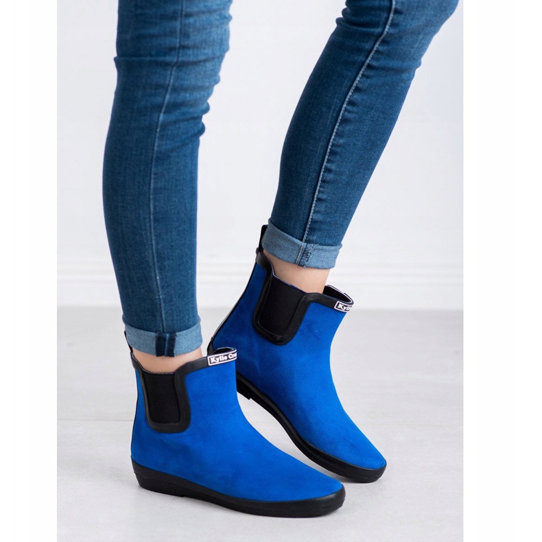 Kylie Dámské semišové galoše modrý 1