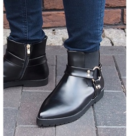 Teplé elegantní boty se sponou HW14 černé černá 1 Teplé elegantní boty se sponou HW14 černé černá 1