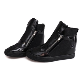 Klínové tenisky TL020-1 černé černá 2