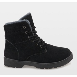 Černé zateplené boty 7M600 černý 2