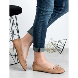 Small Swan Tmavě béžové mokasíny s mašlí béžový 1